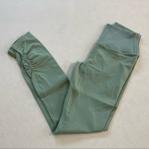 Gymshark x Whitney Simmons Rib Waist Leggings - Moss Green